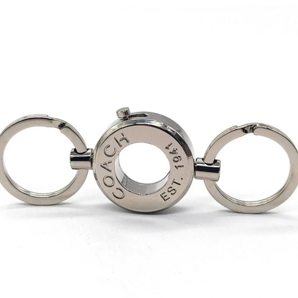 COACH Vintage Stainless Steel Signature Valet Keychain Fob Purse Bag Charm NWOT - Picture 2 of 3